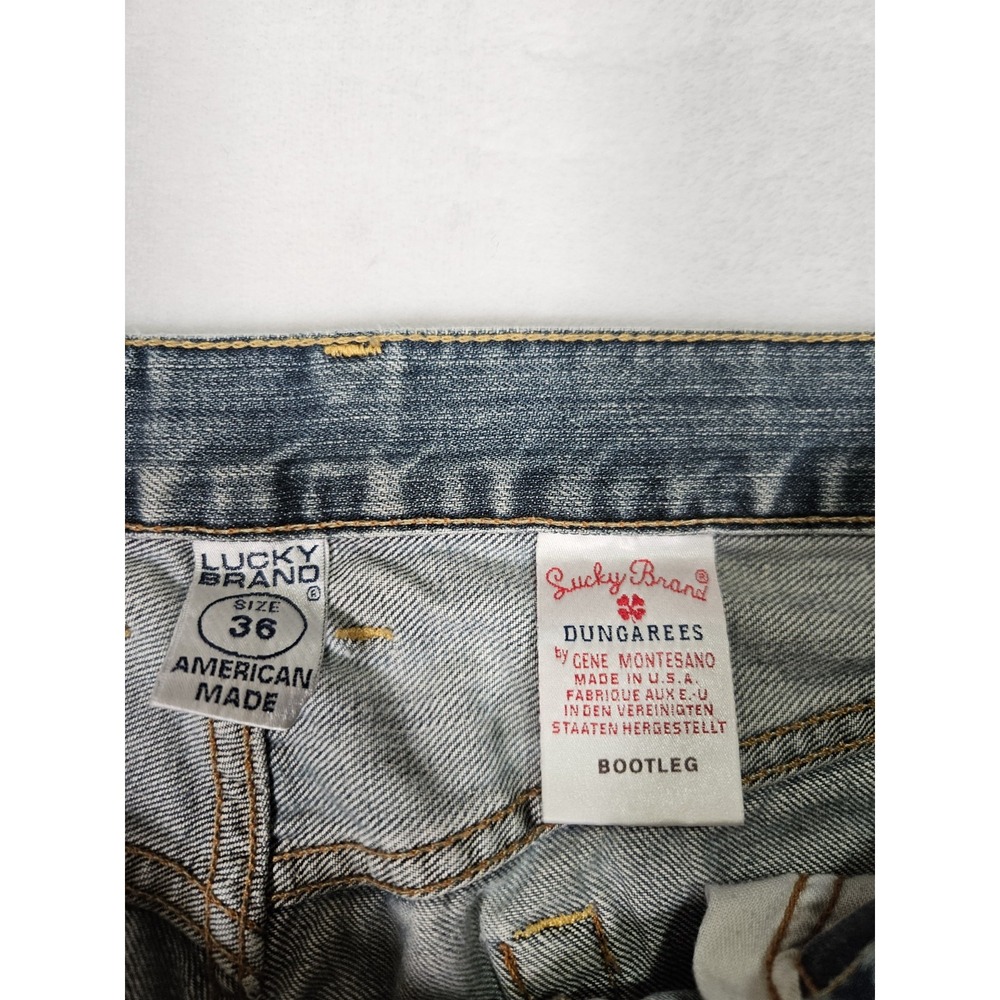 Vtg Lucky Brand Dungarees Gene‎ Montesano Jeans Men 36 Chopper Bootleg USA - Picture 4 of 11